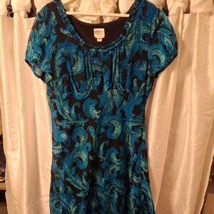 Dorby Blue and Black Patterned Dress 16 🩵🩵🩵🩵